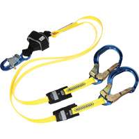 Twin-Leg Arc Flash Coated Web Shock-Absorbing Lanyard, 6', Rebar Hook Center, Snap Hook Leg Ends Northern Industrial Supply Inc.