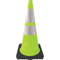 Premium Traffic Cone, 28", Lime Green, 4" & 6" Reflective Collar(s) Northern Industrial Supply Inc.