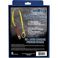 External Energy Absorber Lanyard with 2-1/4" Hook in Retail Box, 6', Snap Hook Center, Snap Hook Leg Ends, Polyester Northern Industrial Supply Inc.
