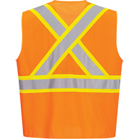 Veste de s&eacute;curit&eacute; &agrave; bandes contrastantes, Orange haute visibilit&eacute;, Petit, Polyester Northern Industrial Supply Inc.
