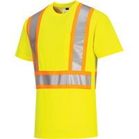 T-shirt de s&eacute;curit&eacute; &agrave; bandes contrastantes, Polyester, Petit, Jaune lime haute visibilit&eacute; Northern Industrial Supply Inc.
