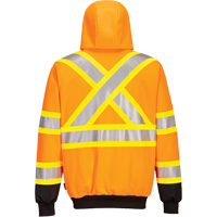 Chandail de s&eacute;curit&eacute; &agrave; capuchon avec bandes contrastantes, Petit, Noir/Orange haute visibilit&eacute; Northern Industrial Supply Inc.