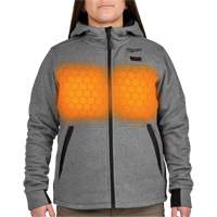 Chandail &agrave; capuchon chauffant M12 avec pile, Femmes, Moyen, Gris, Poly-coton Northern Industrial Supply Inc.