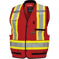 6678 Veste d'arpenteur antimicrobienne haute visibilit&eacute; avec dos en maille, Rouge, Petit, Polyester Northern Industrial Supply Inc.