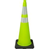 C&ocirc;ne de signalisation de premi&egrave;re qualit&eacute;, 36", Vert lime, Bande(s) r&eacute;fl&eacute;chissante(s) 4" & 6" Northern Industrial Supply Inc.
