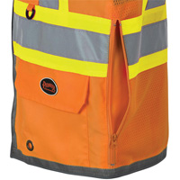 Veste de s&eacute;curit&eacute; pour arpenteur Pioneer avec fermeture &agrave; glissi&egrave;re et dos en maille, Orange haute visibilit&eacute;, Petit, Polyester Northern Industrial Supply Inc.