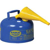 Safety Can for Kerosene with Funnel, Type I, Galvanized Steel, 2.5 US gal., Blue, FM Approved/UL/ULC Listed Northern Industrial Supply Inc.