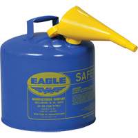 Safety Can for Kerosene with Funnel, Type I, Galvanized Steel, 5 US gal., Blue, FM Approved/UL/ULC Listed Northern Industrial Supply Inc.