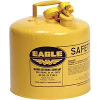 Safety Can for Diesel, Type I, Galvanized Steel, 5 US gal., Yellow, FM Approved/UL/ULC Listed Northern Industrial Supply Inc.