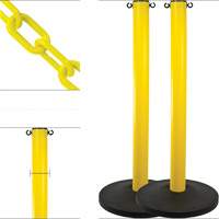 Industrial Stanchion Kit with Plastic Chain, 37" High, Yellow Northern Industrial Supply Inc.