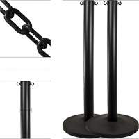Industrial Stanchion Kit with Plastic Chain, 37" High, Black Northern Industrial Supply Inc.