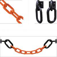 Magnetic Chain Barrier Warehouse Kit, Orange, 2" Link, 15' Length Northern Industrial Supply Inc.