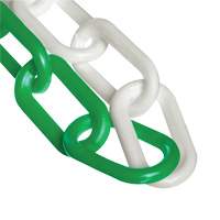 Bicolour Plastic Barrier Chain, Green/White, 2" Link, 500' Length Northern Industrial Supply Inc.