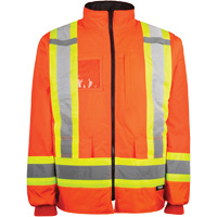 Manteau haute visibilit&eacute; 7-en-1, Polyester, Orange haute visibilit&eacute;, T-petit Northern Industrial Supply Inc.