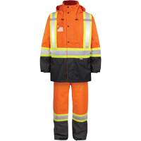 Ensemble de pluie haute visibilit&eacute; en tissu 150 deniers, Polyester, Petit, Orange haute visibilit&eacute; Northern Industrial Supply Inc.