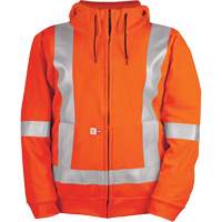 High-Visibility Wind Resistant Zip-Front Sweatshirt with DetachableHood, Men's, Small, High Visibility Orange, 27.7 cal/cm² Northern Industrial Supply Inc.