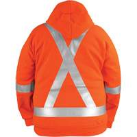 High-Visibility Wind Resistant Zip-Front Sweatshirt with DetachableHood, Men's, Small, High Visibility Orange, 27.7 cal/cm² Northern Industrial Supply Inc.