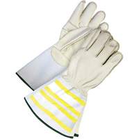 High-Visibility Utility Gloves with 6.25" Cuff, Small, Grain Cowhide Palm Northern Industrial Supply Inc.