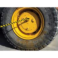 HAZLOK Safety Barrier System, Plastic, Magnetic Mount, 30', Black and Yellow Tape Northern Industrial Supply Inc.