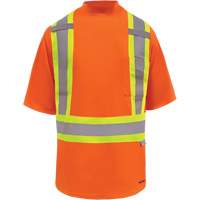 T-shirt de s&eacute;curit&eacute; doubl&eacute; de bambou Viking, Polyester, Moyen, Orange haute visibilit&eacute; Northern Industrial Supply Inc.