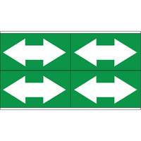 Dual Direction Arrow Pipe Markers, Self-Adhesive, 1-1/8" H x 7" W, White on Green Northern Industrial Supply Inc.