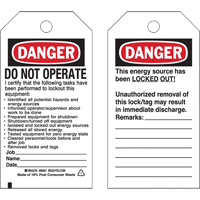 &eacute;tiquettes de verrouillage, Plastique, 3" la x 5-3/4" h, Anglais Northern Industrial Supply Inc.