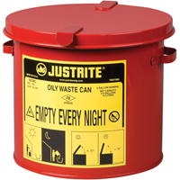 Oily Waste Cans, FM Approved/UL Listed, 2 US gal., Red Northern Industrial Supply Inc.