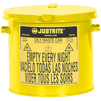 Oily Waste Cans, FM Approved/UL Listed, 2 US gal., Yellow Northern Industrial Supply Inc.