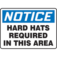 Enseigne  Hard Hats Required , 7" x 10", Vinyle, Anglais Northern Industrial Supply Inc.