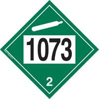 Plaque-&eacute;tiquette TMD 1073 pour gaz ininflammable oxyg&egrave;ne liqu&eacute;fi&eacute;, Plastique Northern Industrial Supply Inc.