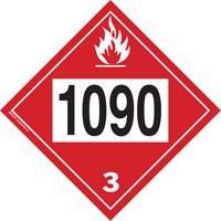 Plaque-&eacute;tiquette TMD 1090 pour liquide inflammable ac&eacute;tone, Plastique Northern Industrial Supply Inc.