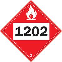 Plaque-&eacute;tiquette TMD 1202 pour liquide inflammable huile combustible, Vinyle adh&eacute;sif Northern Industrial Supply Inc.