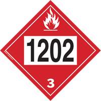 Plaque-&eacute;tiquette TMD 1202 pour liquide inflammable huile combustible, Plastique Northern Industrial Supply Inc.