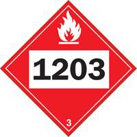 Plaque-&eacute;tiquette TMD 1203 pour liquide inflammable essence & essence-alcohol, Vinyle adh&eacute;sif Northern Industrial Supply Inc.