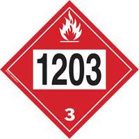 Plaque-&eacute;tiquette TMD 1203 pour liquide inflammable essence & essence-alcohol, Plastique Northern Industrial Supply Inc.