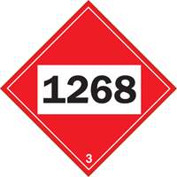 Plaque-&eacute;tiquette TMD 1268 pour distillats de p&eacute;trole, Plastique Northern Industrial Supply Inc.