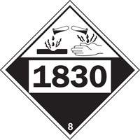 Plaque-&eacute;tiquette TMD 1830 pour mat&eacute;riaux corrosifs acide sulfurique, Plastique Northern Industrial Supply Inc.