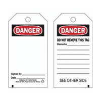 Accident Prevention Tags, Polyester, 3" W x 5-3/4" H, English Northern Industrial Supply Inc.