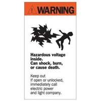 Enseigne Warning Hazardous Voltage, 8" x 4-1/2", Acrylique, Anglais avec pictogramme Northern Industrial Supply Inc.