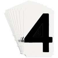 Quick-Align&reg; Individual Gothic Number and Letter Labels, 4, 4" H, Black Northern Industrial Supply Inc.