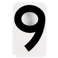 Quick-Align&reg; Individual Gothic Number and Letter Labels, 9, 4" H, Black Northern Industrial Supply Inc.