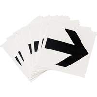 Quick-Align&reg; Individual Gothic Number and Letter Labels, Arrow Symbol, 4" H, Black Northern Industrial Supply Inc.