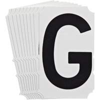 Quick-Align&reg; Individual Gothic Number and Letter Labels, G, 4" H, Black Northern Industrial Supply Inc.