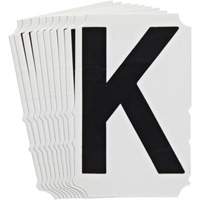 Quick-Align&reg;Individual Gothic Number and Letter Labels, K, 4" H, Black Northern Industrial Supply Inc.
