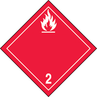 &eacute;tiquettes d'exp&eacute;dition TMD, Classe 2,1, Gaz inflammables, Vinyle Northern Industrial Supply Inc.
