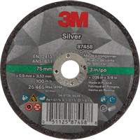 Silver Cut-Off Wheel, 3" x 0.04", 3/8"-24 Arbor, Type 1, Ceramic, 25645 RPM Northern Industrial Supply Inc.