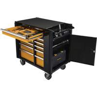 Powered Tool Cart, 11 Drawers, 42-1/2" W x 24-7/16" D x 41" H, Black/Orange Northern Industrial Supply Inc.