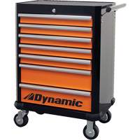 Armoire roulante, 7 tiroirs, 28" la x 18" p x 40" h, Noir/Orange Northern Industrial Supply Inc.