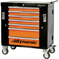 Armoire roulante, 8 tiroirs, 36" la x 18" p x 39-1/4" h, Noir/Orange Northern Industrial Supply Inc.