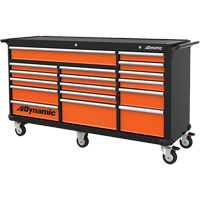 Armoire roulante, 17 tiroirs, 71" la x 24" p x 41" h, Noir/Orange Northern Industrial Supply Inc.